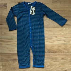 NWT! Splendid Blue Striped super soft One Piece Footless romper size 18-24 mos